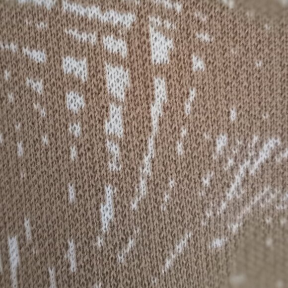 'MICHAEL KORS' Short Sleeve Scoop neck Sweater Size M Taupe/White NWT - Picture 6 of 14